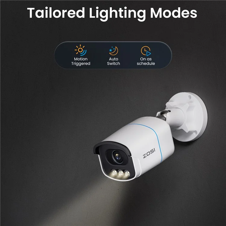 ZOSI C186 16CH 4K Poe Security Camera System True Full Color Night Vision 8MP 16CH NVR with 4TB HDD - US Plug