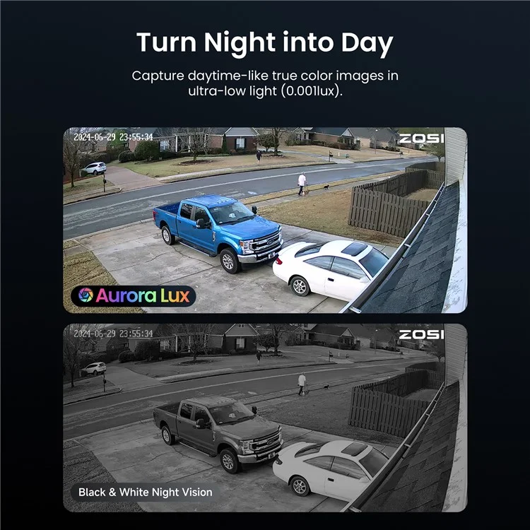 ZOSI C186 16CH 4K Poe Security Camera System True Full Color Night Vision 8MP 16CH NVR with 4TB HDD - US Plug