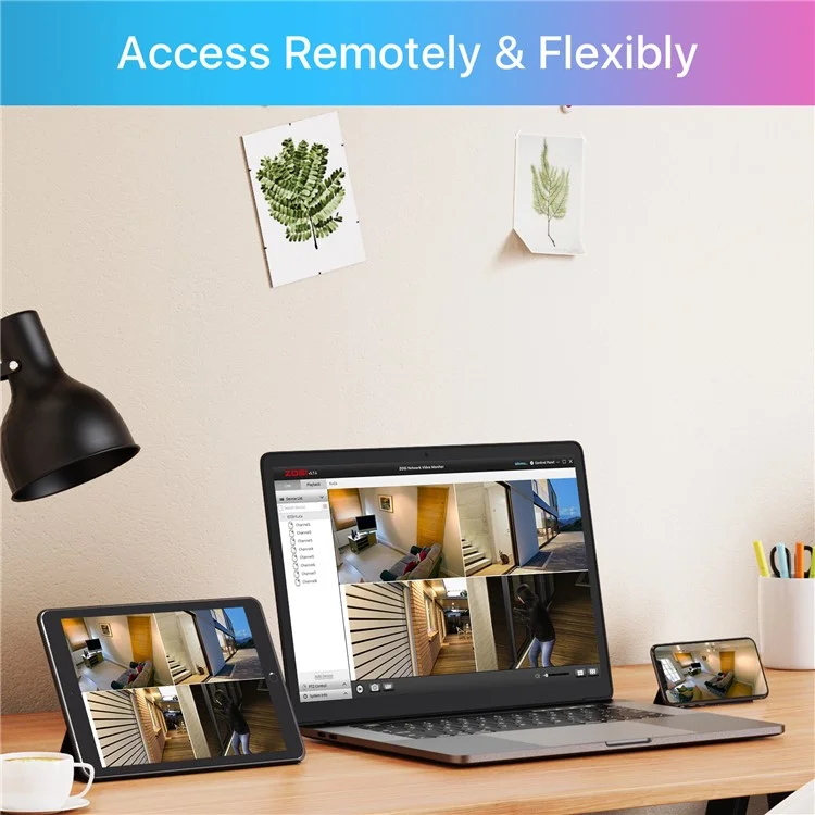 ZOSI Sistema di telecamere di sicurezza PoE da 8 canali con audio, NVR da 4MP con HDD da 2TB, rilevamento umano, visione notturna, 8 telecamere IP - Spina USA