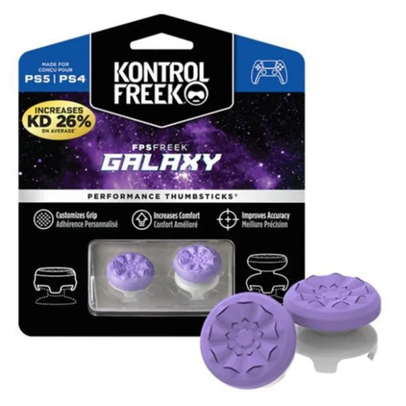 KONTROLFREEK 1 Par para Sony PlayStation 5 / 4 Controlador de Jogo Extensor de Polegar FPS Rocker Anti Deslizante Protetor - Roxo