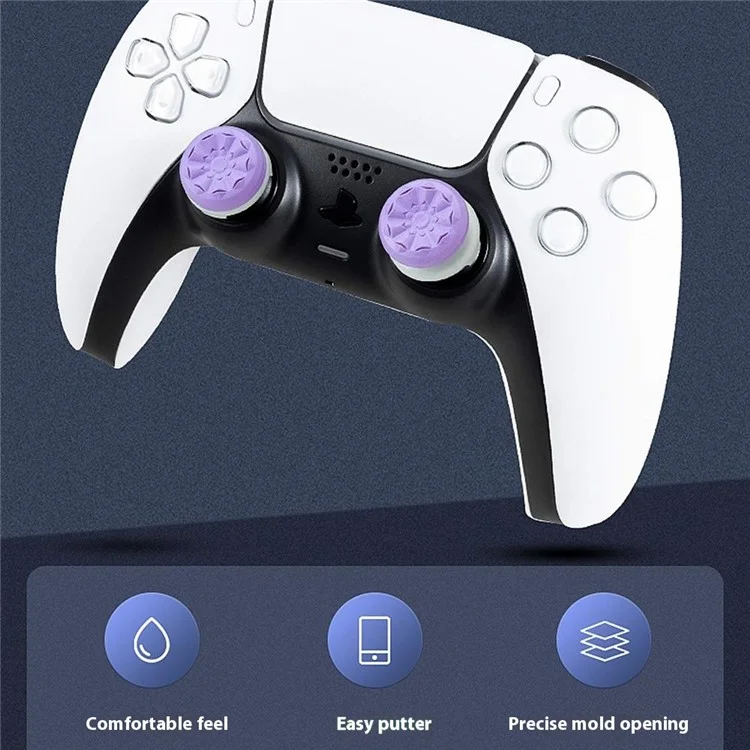 KONTROLFREEK 1 Par para Sony PlayStation 5 / 4 Controlador de Jogo Extensor de Polegar FPS Rocker Anti Deslizante Protetor - Roxo