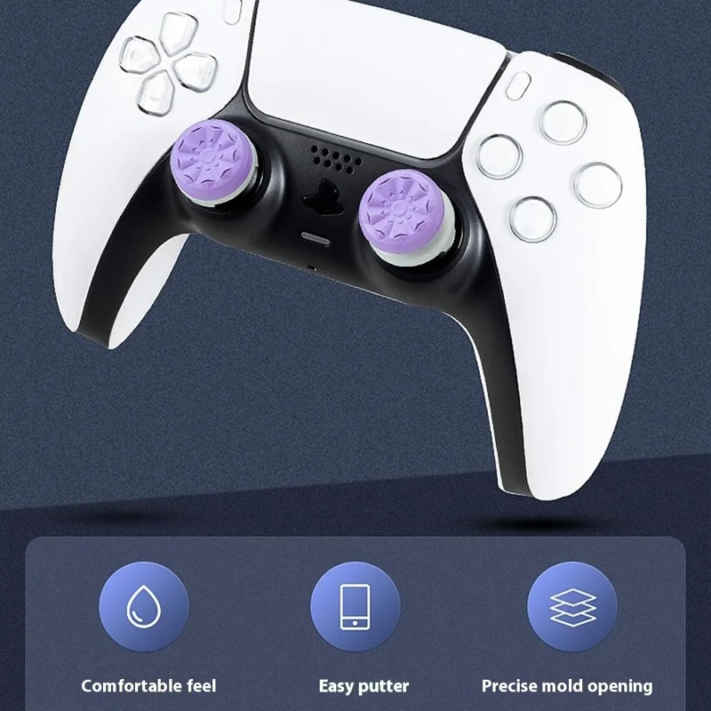 KONTROLFREEK 1 Pair for Sony PlayStation 5 / 4 Game Controller Thumbstick Extender FPS Gaming Rocker Anti Slip Protective Cap - White