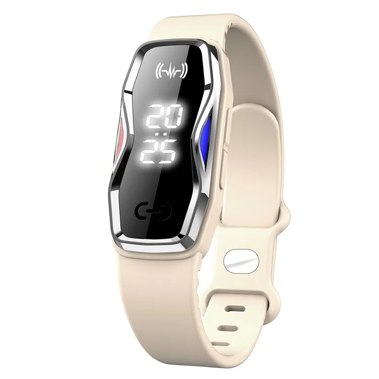 DIROSE F1 Pro Rechargeable Electronic Wristband Ultrasonic Mosquito Repellent Bracelet with Battery Display - White