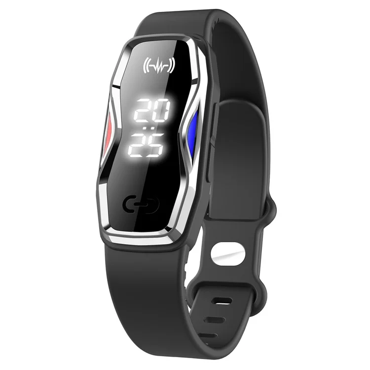 DIROSE F1 Max Ultrasonic Mosquito Repellent Bracelet Step Counter Electronic Smart Wristband - Black