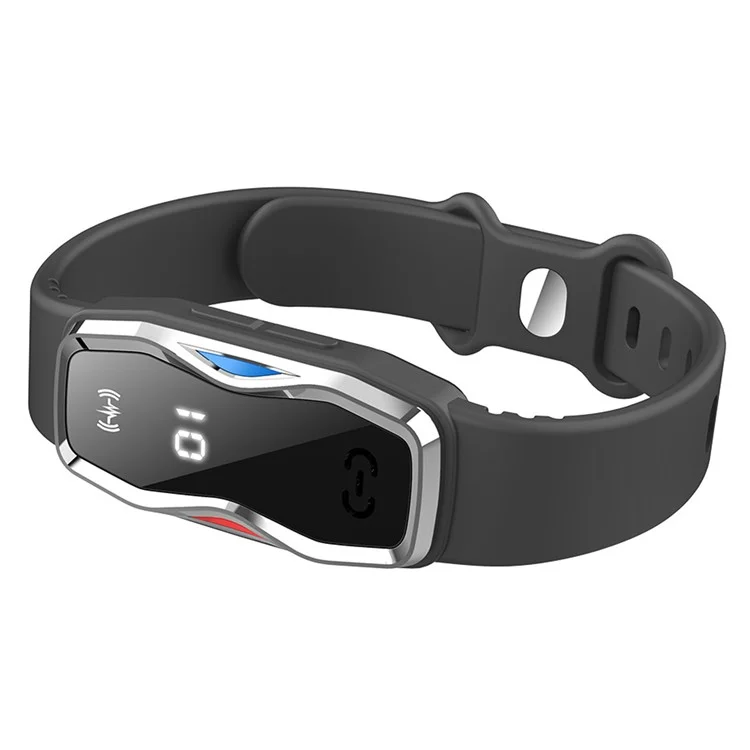 DIROSE F1 Max Ultrasonic Mosquito Repellent Bracelet Step Counter Electronic Smart Wristband - Black