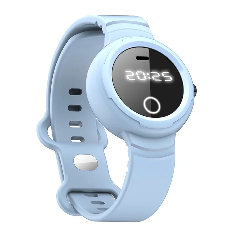 DIROSE F2 Touch Screen Electronic Smart Wristband Ultrasonic Mosquito Repellent Bracelet with Flashlight - Sky Blue