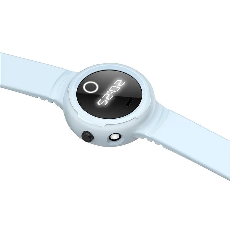DIROSE F2 Touch Screen Electronic Smart Wristband Ultrasonic Mosquito Repellent Bracelet with Flashlight - Sky Blue