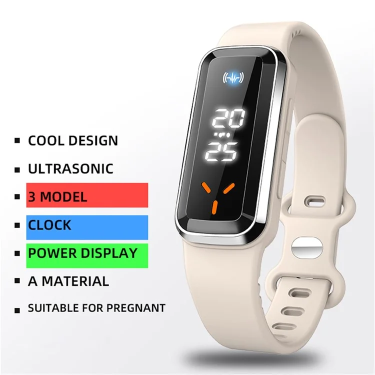DIROSE F3 Pro Ultrasonic Mosquito Repellent Bracelet Sports Electronic Smart Wristband with Battery Display - White