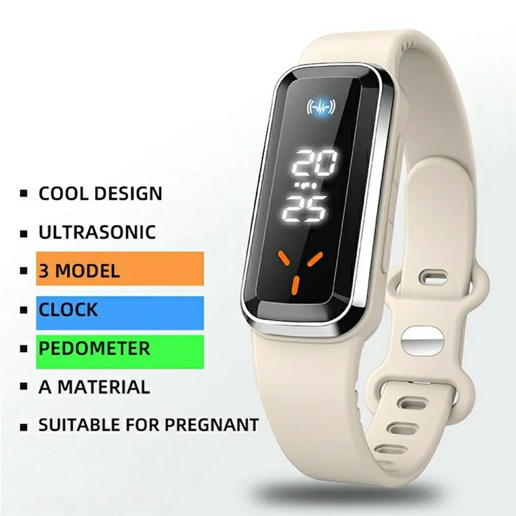 DIROSE F3 Max Wearable Ultrasonic Mosquito Repellent Bracelet Step Counter Sports Electronic Watch - White
