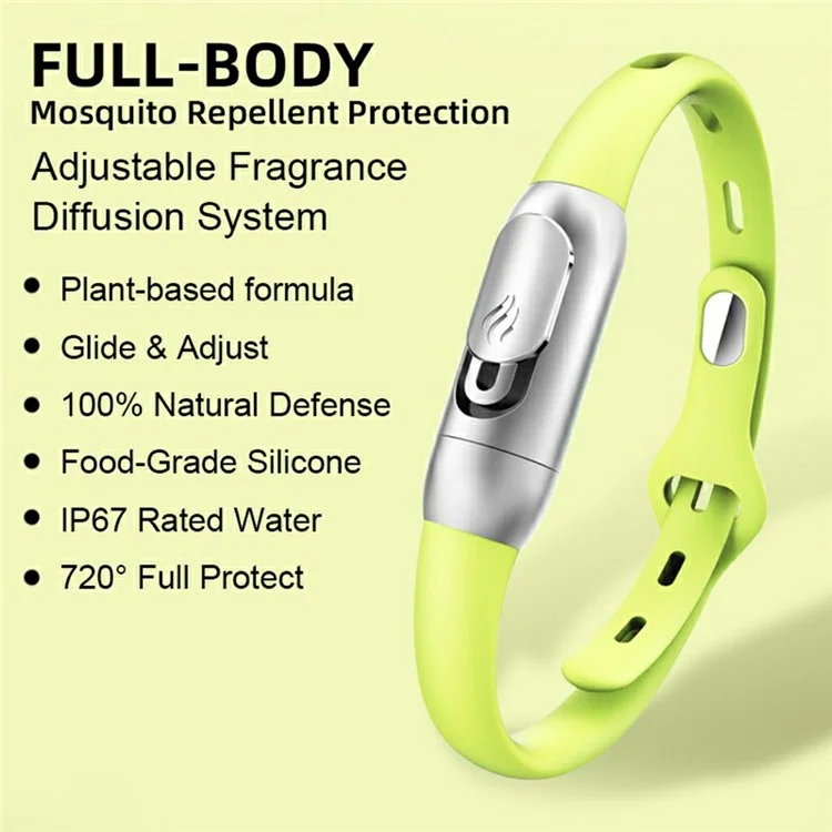 DIROSE F5 Essential Oil Mosquito Repellent Bracelet Insect Protection Silicone Wristband - Green