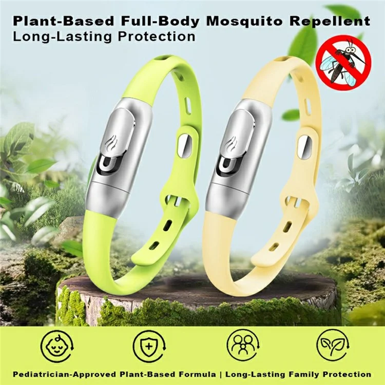 DIROSE F5 Essential Oil Mosquito Repellent Bracelet Insect Protection Silicone Wristband - Green