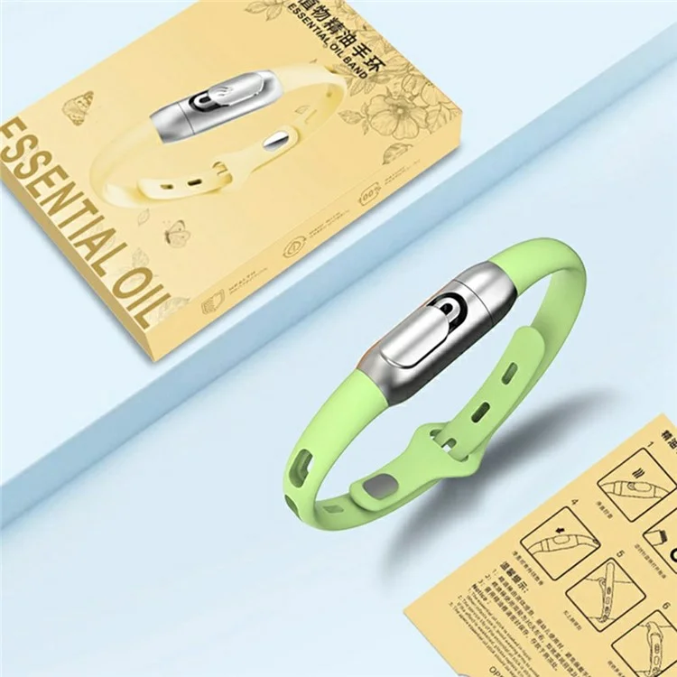 DIROSE F5 Essential Oil Mosquito Repellent Bracelet Insect Protection Silicone Wristband - Green