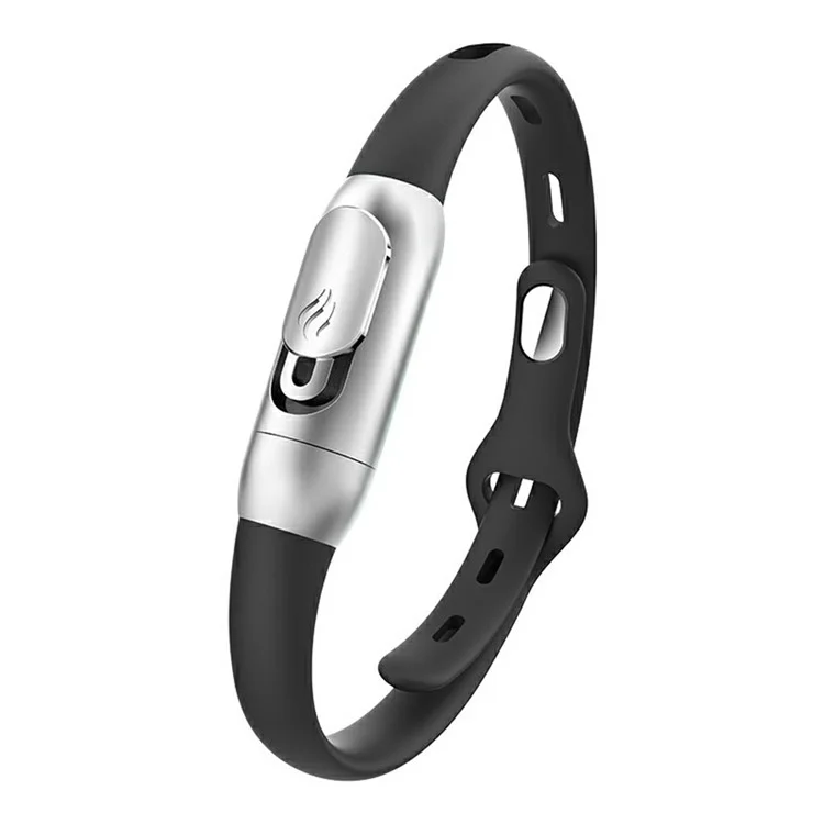 DIROSE F5 Essential Oil Mosquito Repellent Bracelet Insect Protection Silicone Wristband - Black