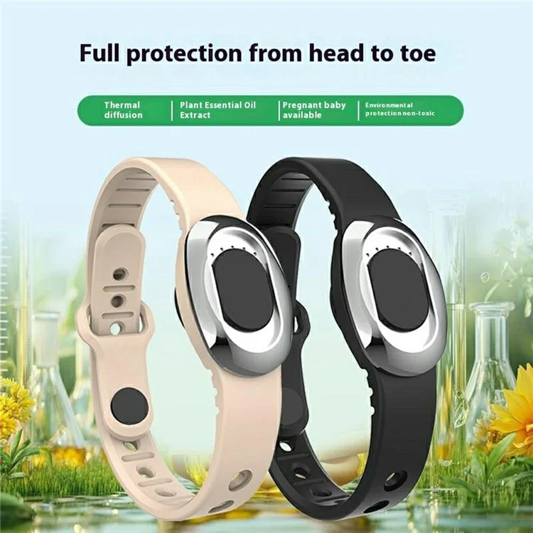 DIROSE K5 Waterproof Essential Oil Bracelet Mosquito Repellent Wearable Diffuser for Outdoor - Beige