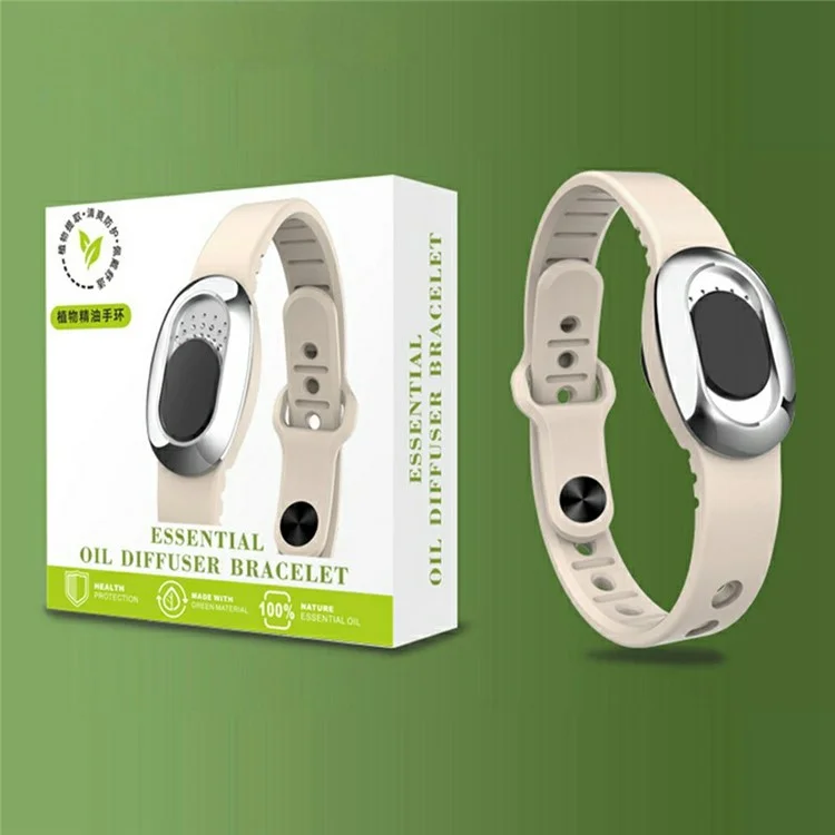 DIROSE K5 Waterproof Essential Oil Bracelet Mosquito Repellent Wearable Diffuser for Outdoor - Beige