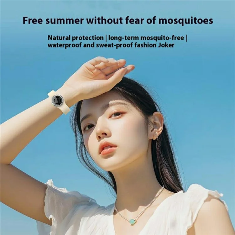 DIROSE K6 Pulsera Repelente de Mosquitos con Aceites Esenciales para Protección contra Insectos y Aromaterapia - Beige