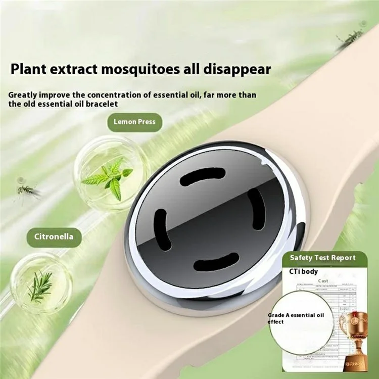 DIROSE K6 Pulsera Repelente de Mosquitos con Aceites Esenciales para Protección contra Insectos y Aromaterapia - Beige
