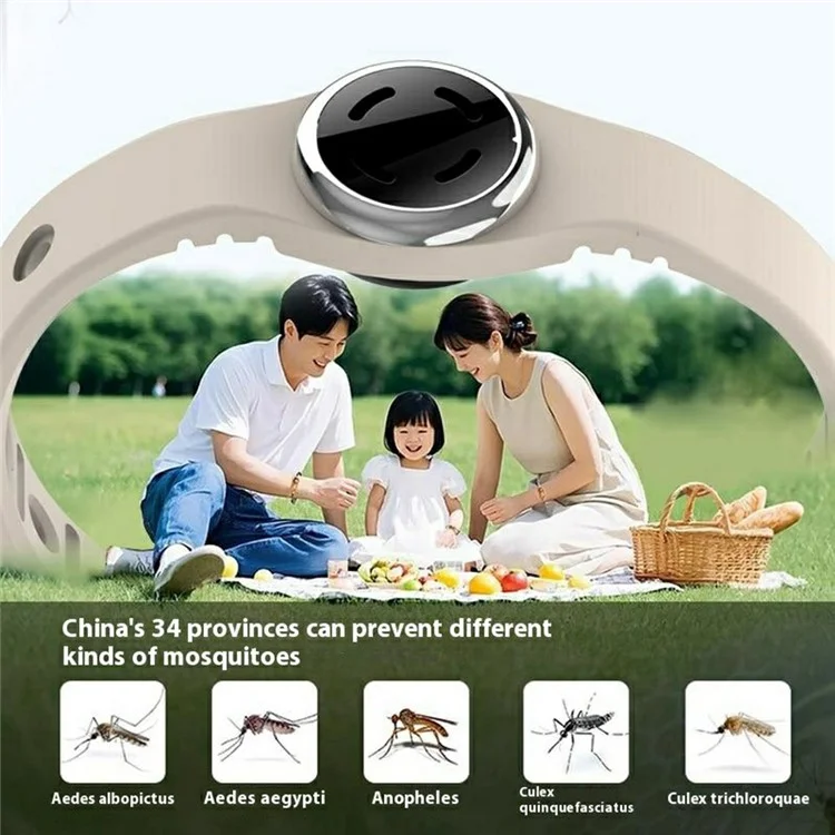DIROSE K6 Pulsera Repelente de Mosquitos con Aceites Esenciales para Protección contra Insectos y Aromaterapia - Beige
