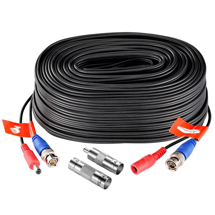 ZOSI 100 Feet 2 in 1 Video Power Cable BNC Extension Cord for Security Camera Systems