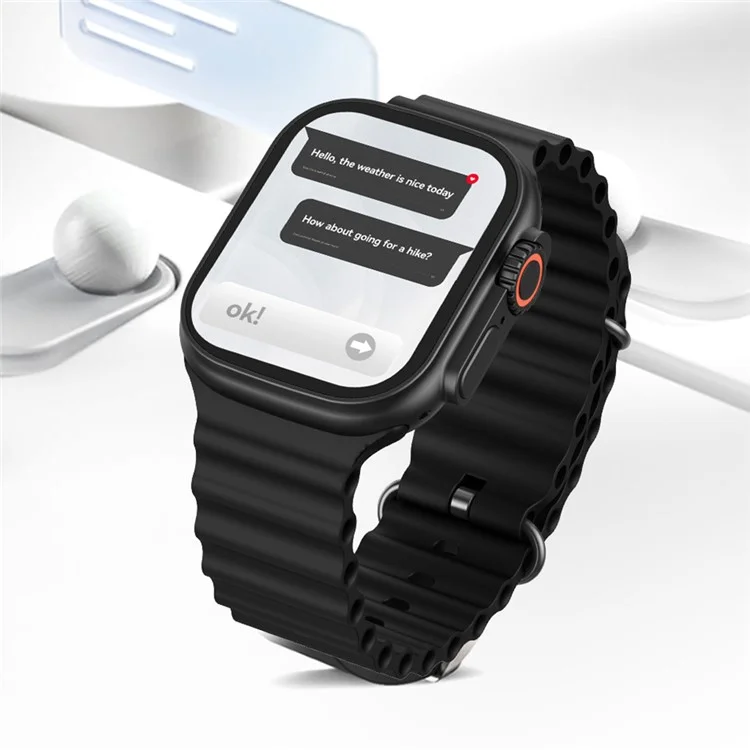 USAMS AT03 2.01 inch Smart Watch Bluetooth-Compatible Sports Tracking Voice Assistant Wristwatch for Android iOS