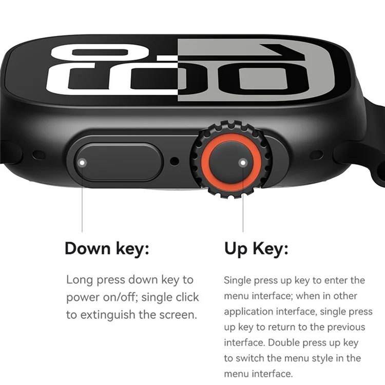 USAMS AT03 2.01 inch Smart Watch Bluetooth-Compatible Sports Tracking Voice Assistant Wristwatch for Android iOS