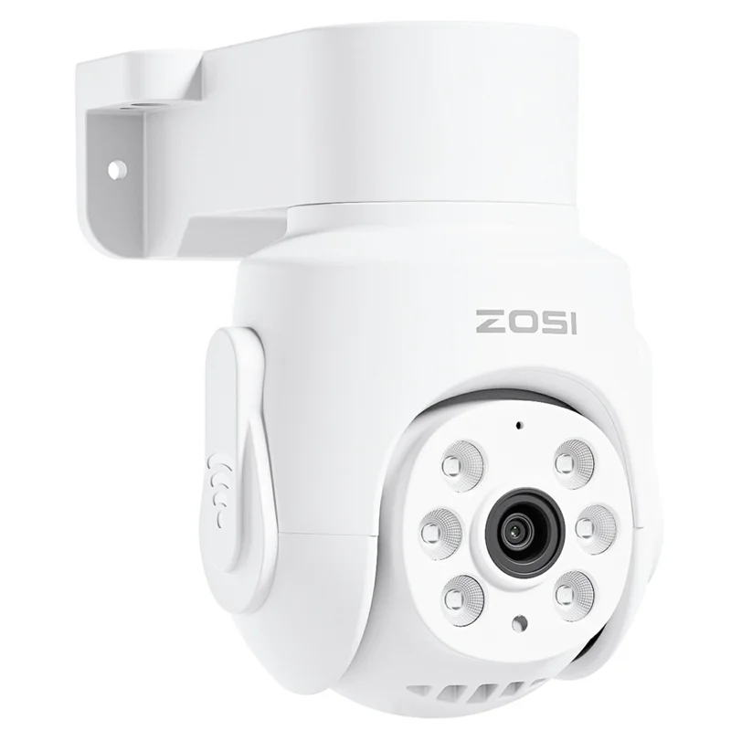 ZOSI 4 stk. 360 grad PTZ 1080P Hjemmesikkerhedskamera med 8-kanals DVR og indbygget 1 TB HDD til detektering af mennesker og køretøjer – UK-stik