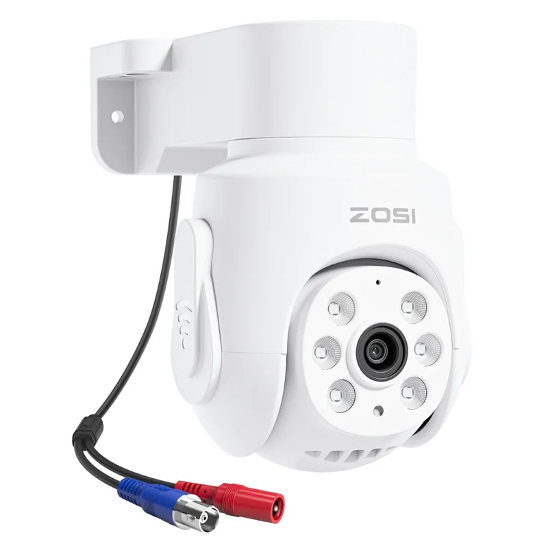 ZOSI 4 stk. 360 grad PTZ 1080P Hjemmesikkerhedskamera med 8-kanals DVR og indbygget 1 TB HDD til detektering af mennesker og køretøjer – UK-stik