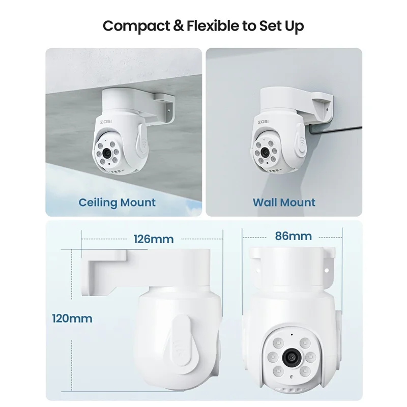 ZOSI 1080P 4 Telecamere Sistema di Sicurezza Domestico 8CH 2MP DVR con Allarme Audio Spotlight (senza HDD)