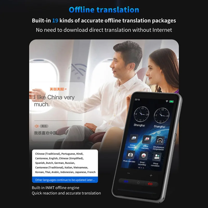 S20PRO Traduttore AI per Lingue 138 Lingue Schermo da 4 Pollici Traduzione Foto Offline Macchina di Interpretazione in Tempo Reale