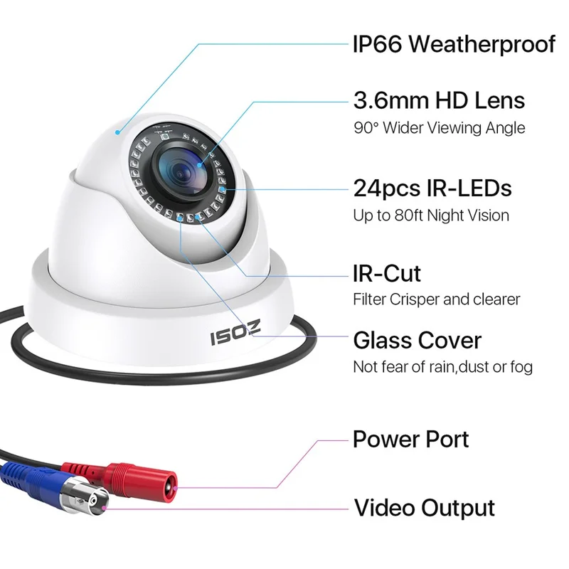 ZOSI C419 16CH Security Camera System AI Human Vehicle Detection Night Vision 16Pcs 1080P Cameras + DVR with 4TB HDD - US Plug