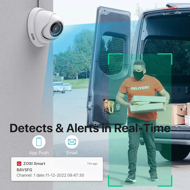ZOSI C419 16CH Security Camera System AI Human Vehicle Detection Night Vision 16Pcs 1080P Cameras + DVR with 4TB HDD - UK Plug