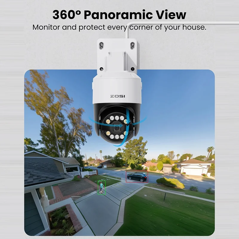 ZOSI C296 16 Stück 5MP 3K Outdoor Automatische Verfolgung PoE Kameras 5-facher Digitalzoom 16-Kanal 8MP NVR mit 4TB Festplatte - US-Stecker