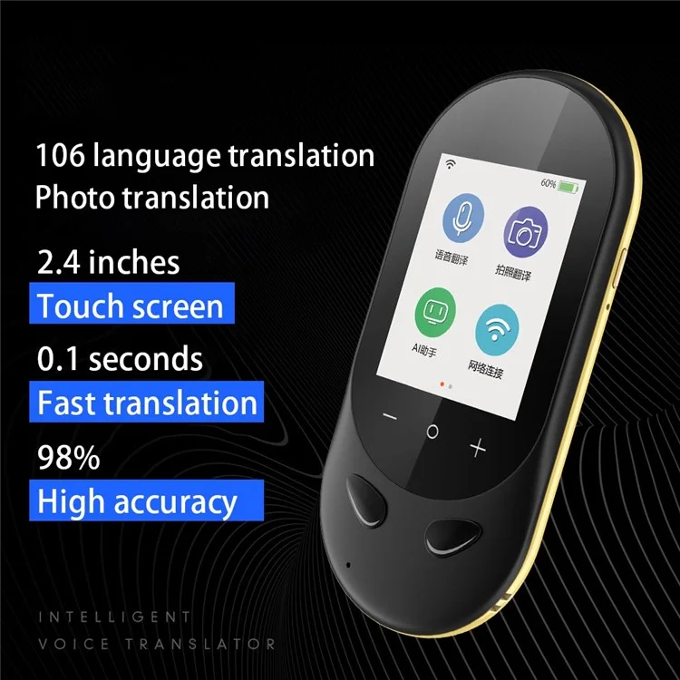 Vormor T8S 4G Fuera de Línea Instant ia Voice Translator Touch+botón Controlado USB Recargable 106 Idiomas Dispositivo de Traducción Con Pantalla HD de 2.4 Pulgadas - Blanco