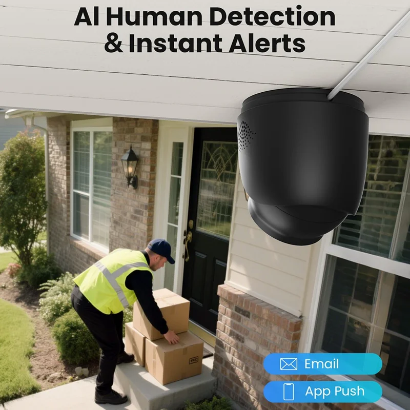 ZOSI 16Pcs Human Detection 100ft Night Vision 4MP Weatherproof PoE IP Security Cameras + 16CH 4K NVR with 4TB HDD - White / US Plug