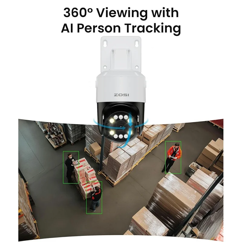 ZOSI 32-teiliges Auto-Mensch-Tracking Farbige Nachtsicht 8MP PoE Sicherheitskameras + 32-Kanal 4K NVR mit 8 TB Festplatte - US-Stecker
