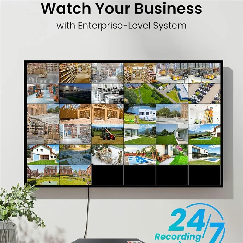 ZOSI 20 Cámaras de Detección Facial para Vehículos con Audio Bidireccional 4K PoE con Proyector + NVR 4K de 32 Canales con Disco Duro de 8 TB para Grabación 24/7 - Enchufe de EE. UU.