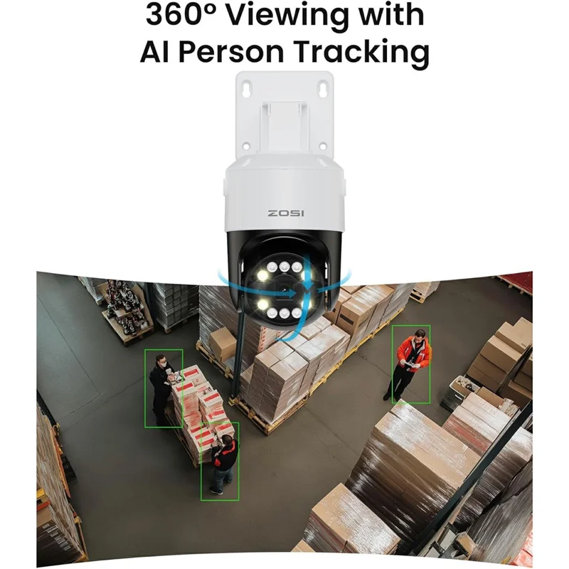 ZOSI 20Pcs Auto Human Tracking Face Vehicle Detection 8MP PoE Security Cameras + 32CH 4K NVR with 8TB HDD - US Plug