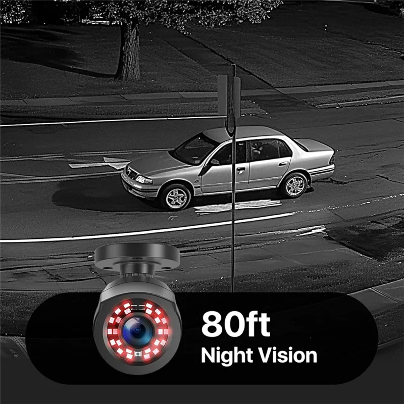 ZOSI 16Pcs Home Business AI Human Vehicle Detection Night Vision 1080P CCTV Cameras + 16CH DVR with 2TB HDD - US Plug