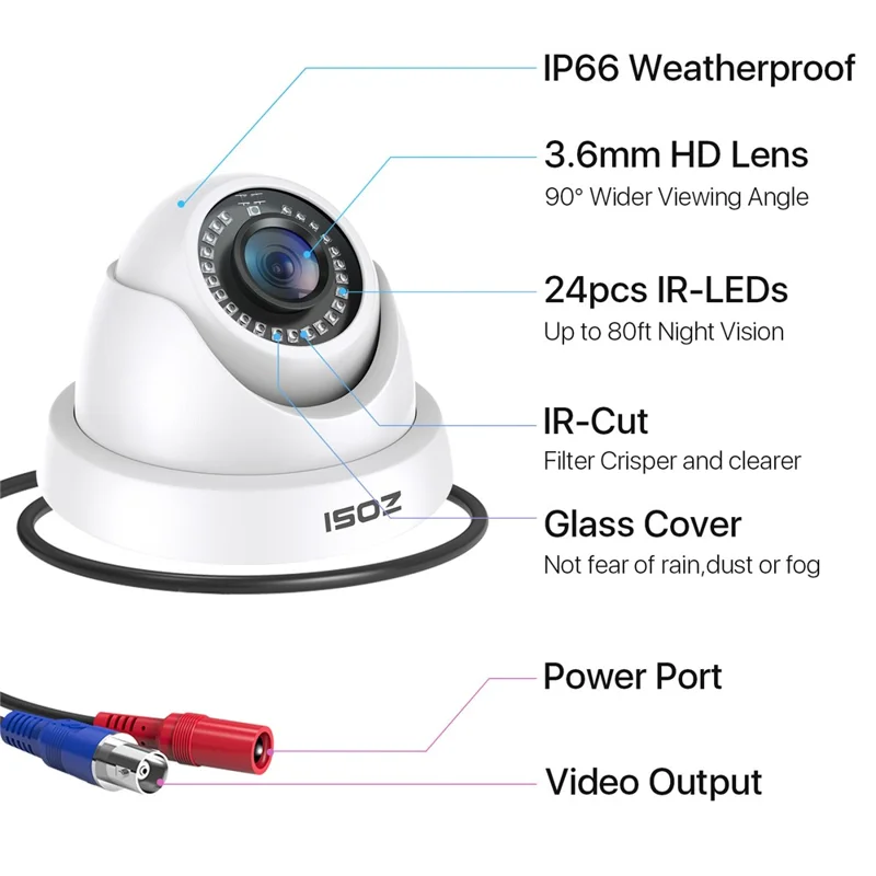 ZOSI C419 16Pcs Home Business AI Human Vehicle Detection Night Vision 1080P Security Cameras + 16 Channel DVR - White / AU Plug