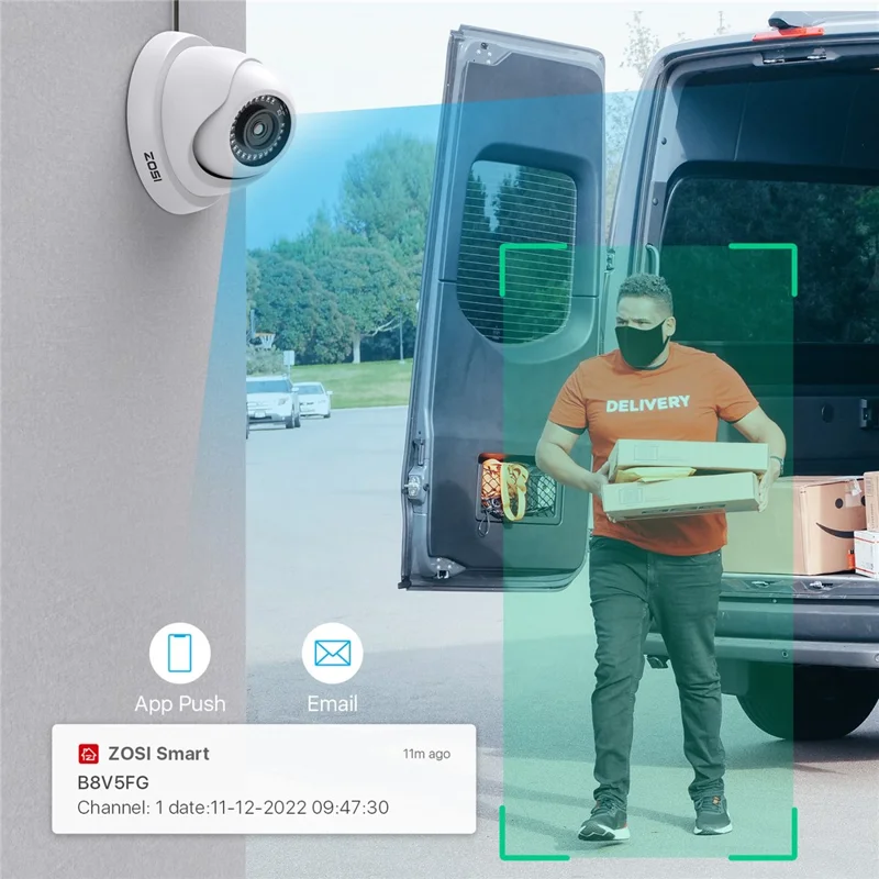 ZOSI C419 16Pcs Home Business AI Human Vehicle Detection Night Vision 1080P Security Cameras + 16 Channel DVR - White / AU Plug
