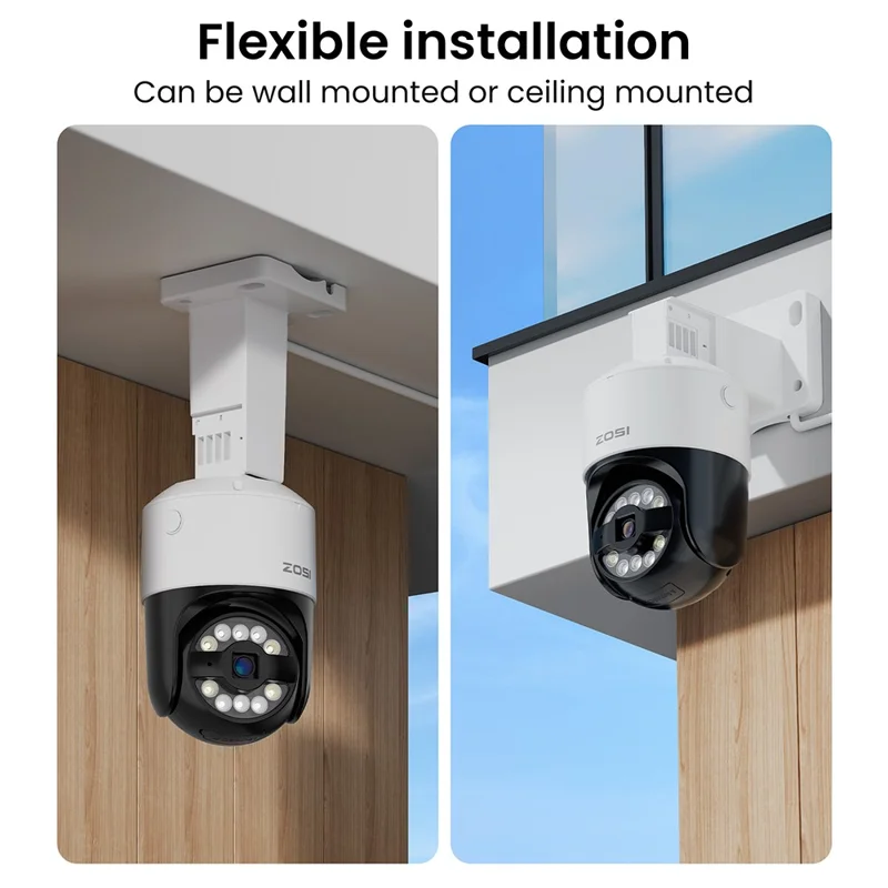 ZOSI C296 8 Stück 5MP 3K Outdoor Kameras mit Auto-Tracking, Zweiwege-Audio und PoE, 16-Kanal 8MP NVR mit 4TB Festplatte - US-Stecker