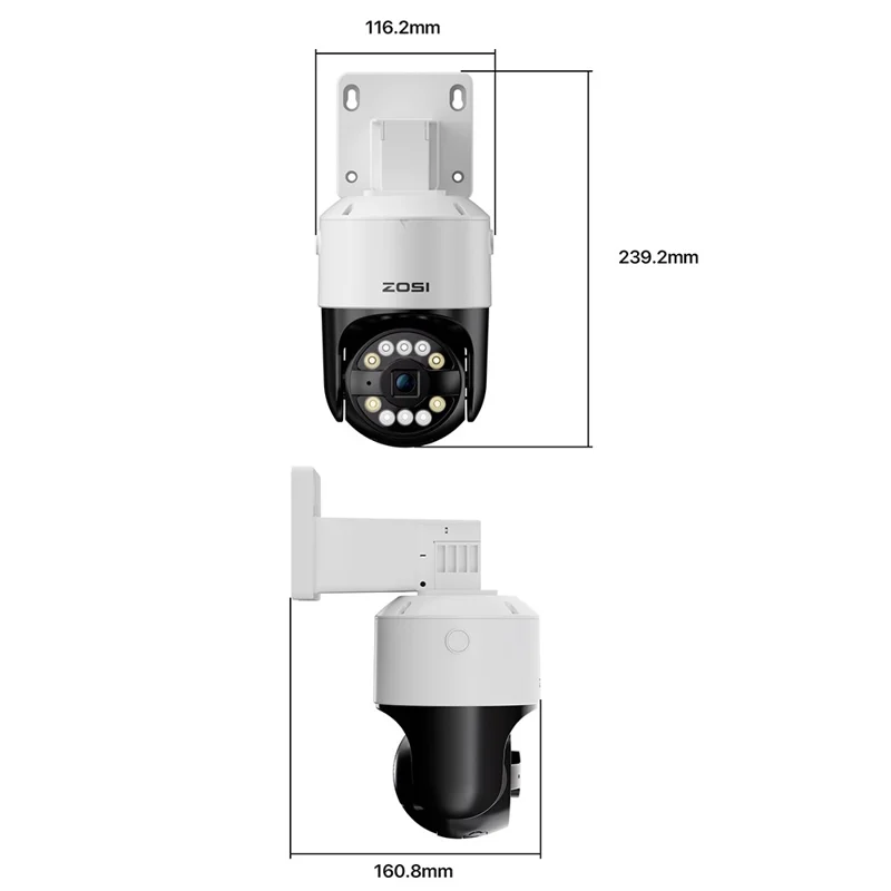 ZOSI C296 8 Stück 5MP 3K Outdoor Kameras mit Auto-Tracking, Zweiwege-Audio und PoE, 16-Kanal 8MP NVR mit 4TB Festplatte - US-Stecker