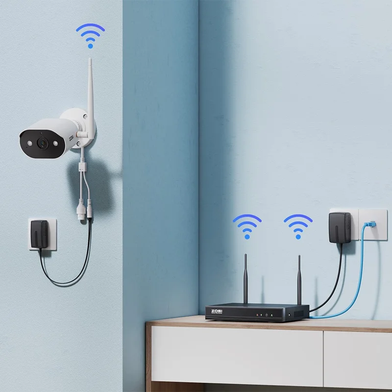 ZOSI 2K WiFi 6 Security Camera System 8 x 3MP Wireless Cameras Indoor / Outdoor AI Human Detection Color Night Vision Two-Way Audio 8CH 4K NVR 2TB HDD