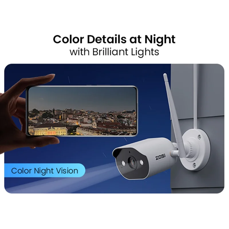 ZOSI 2K WiFi 6 Security Camera System 8 x 3MP Wireless Cameras Indoor / Outdoor AI Human Detection Color Night Vision Two-Way Audio 8CH 4K NVR 2TB HDD