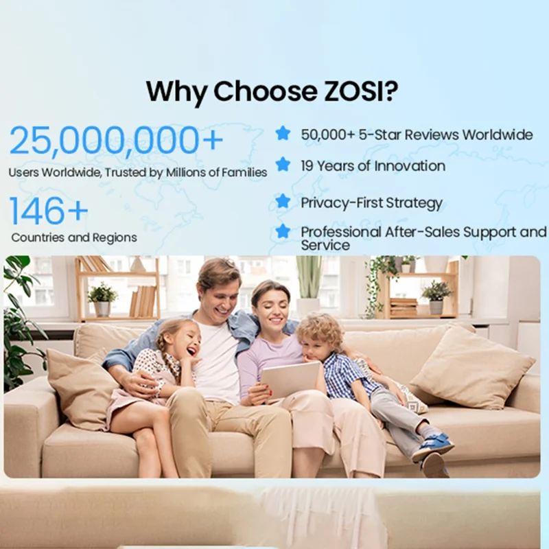 ZOSI 2K WiFi 6 Security Camera System 8 x 3MP Wireless Cameras Indoor / Outdoor AI Human Detection Color Night Vision Two-Way Audio 8CH 4K NVR 2TB HDD