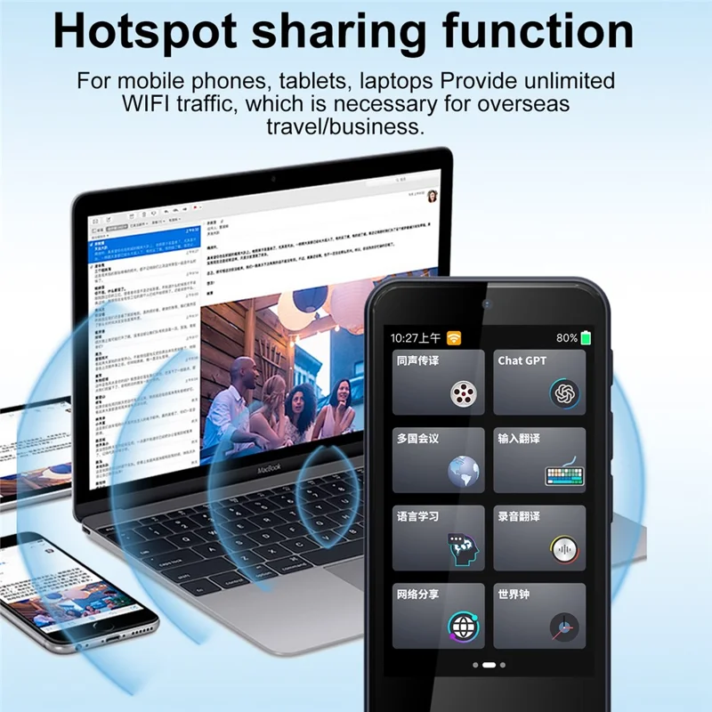 Z9 4.5 inch IPS Full View 4G Translator 13MP Auto Zoom Multilingual Device with Simultaneous  /  Offline  /  Photo  /  Recording Translation