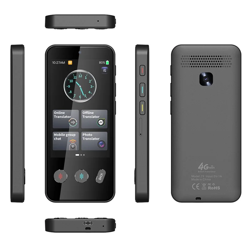 Z9 4.5 inch IPS Full View 4G Translator 13MP Auto Zoom Multilingual Device with Simultaneous  /  Offline  /  Photo  /  Recording Translation
