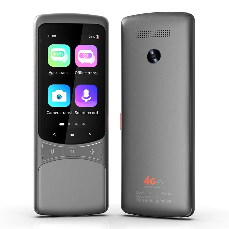 Z3 4G Flersproget Oversættelsesenhed Bærbar Fototranslationsmaskine Øjeblikkelig Sprogoversætter - Grå