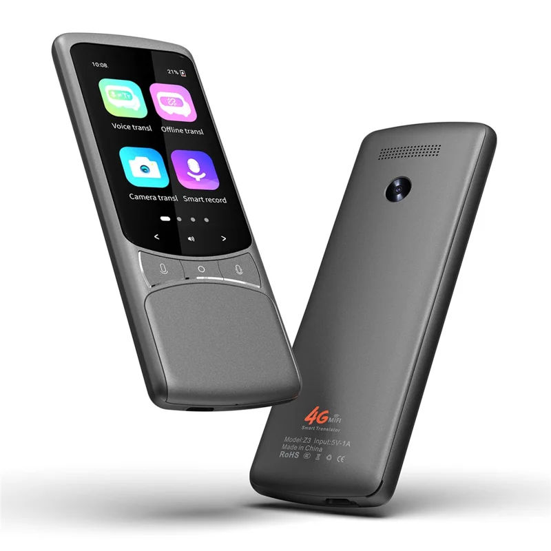 Z3 4G Flersproget Oversættelsesenhed Bærbar Fototranslationsmaskine Øjeblikkelig Sprogoversætter - Grå