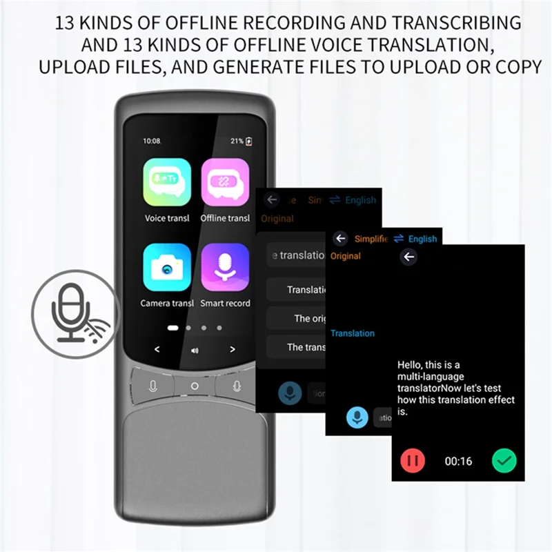 Z3 4G Flersproget Oversættelsesenhed Bærbar Fototranslationsmaskine Øjeblikkelig Sprogoversætter - Grå